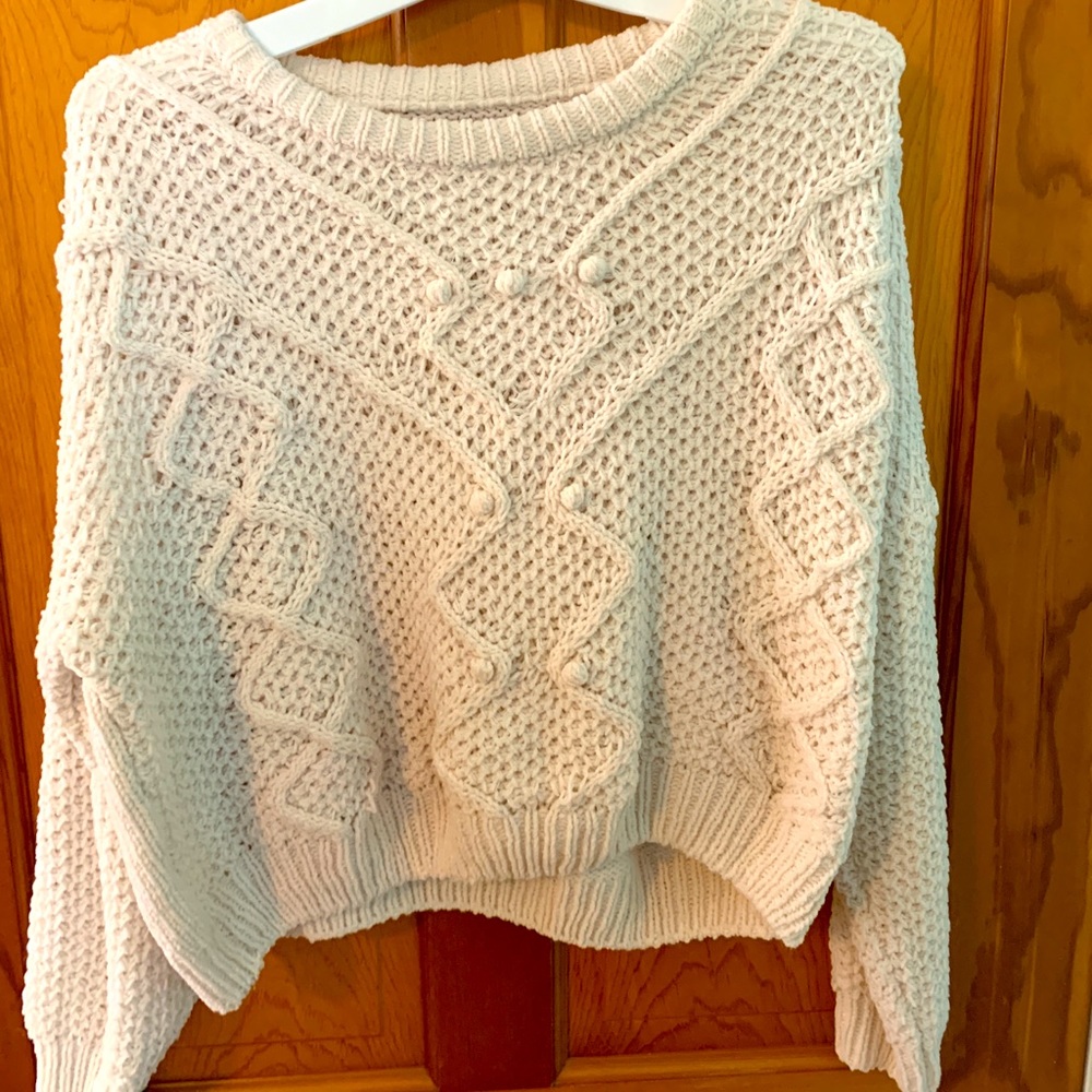 Boutique popcorn cropped sweater